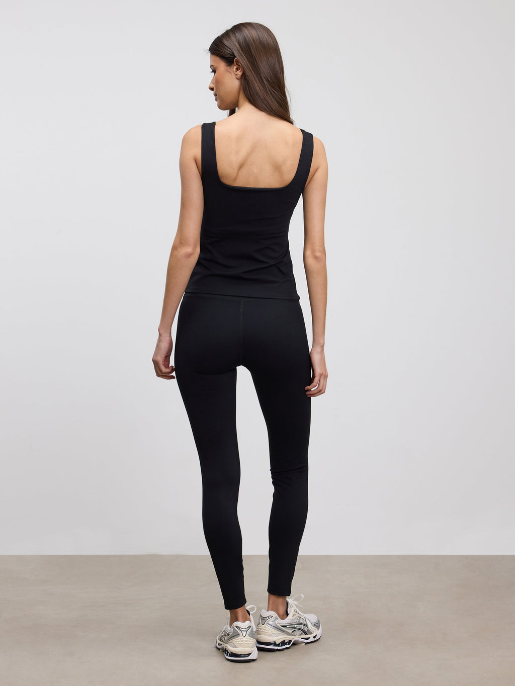 Womens Active Square Neck Vest in Black