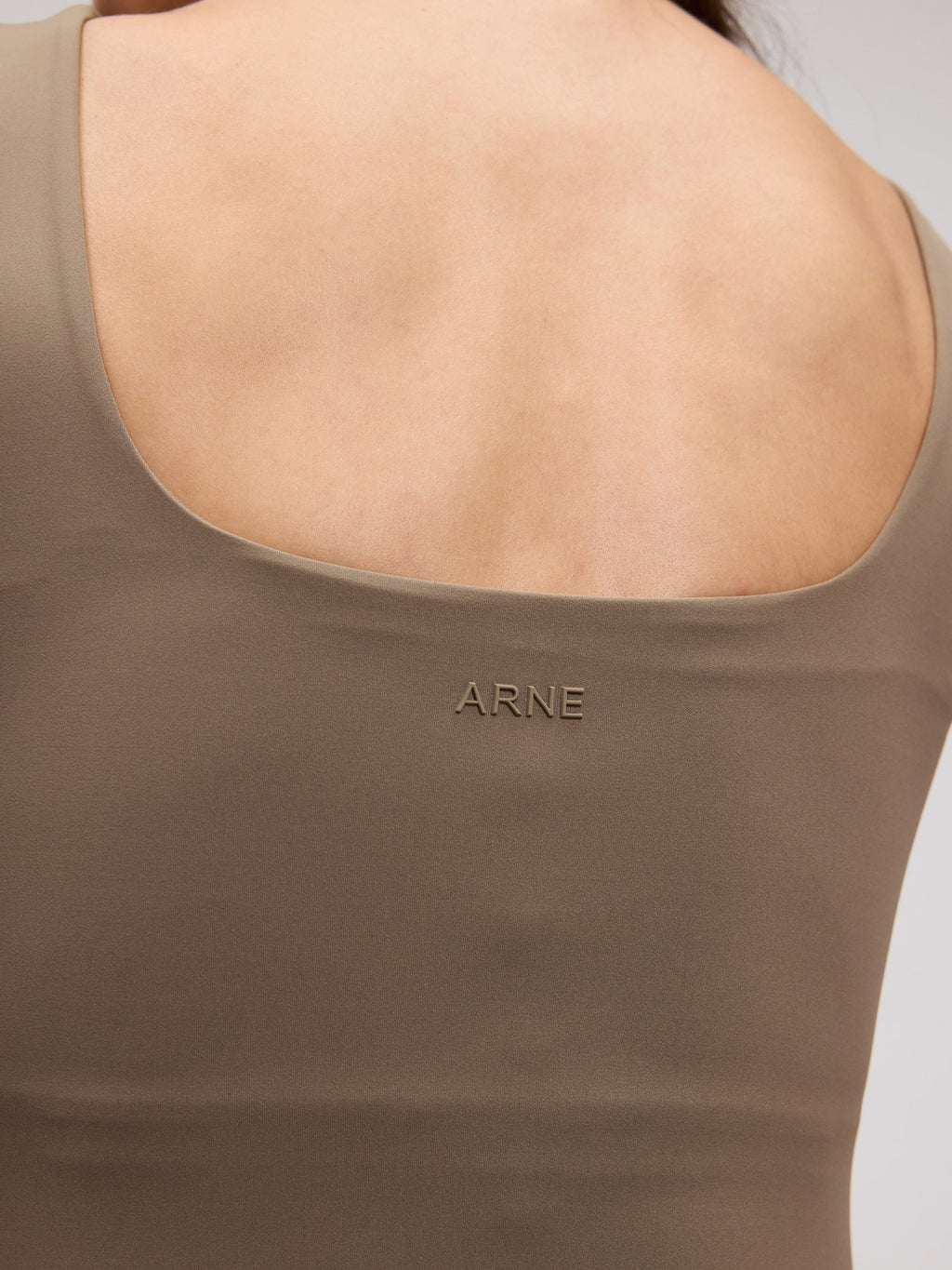 Womens Active Square Neck Vest in Taupe