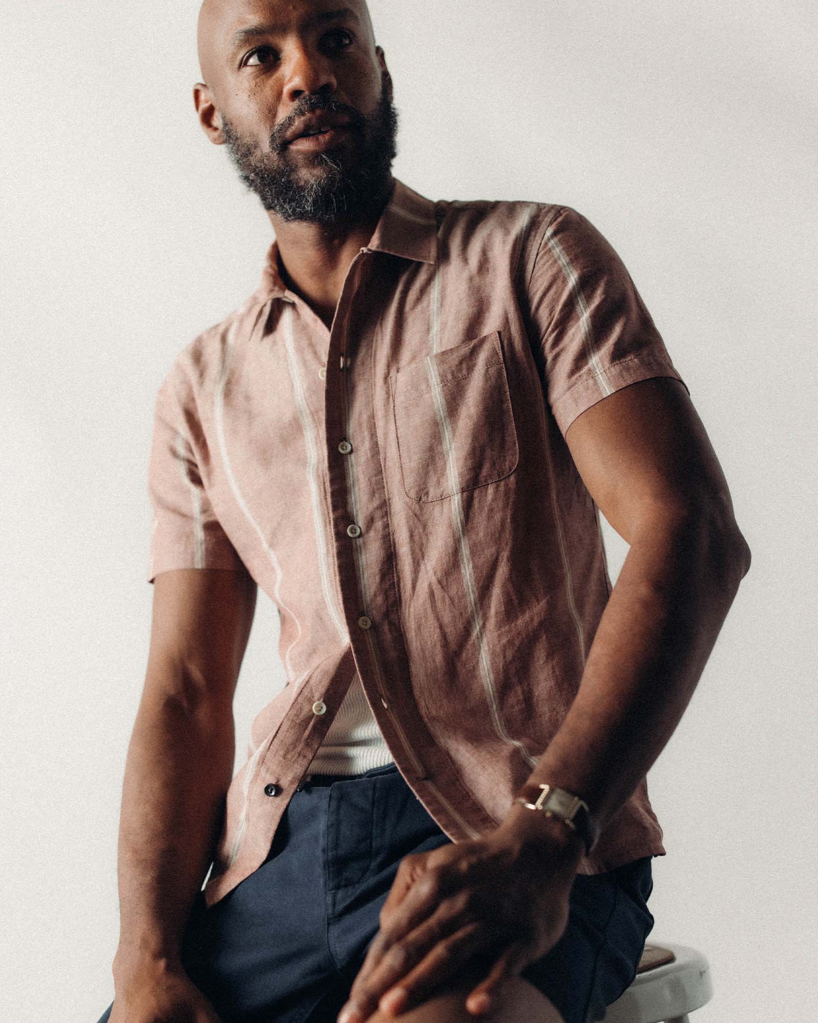 The Hawthorne Shirt in Dried Fig Stripe