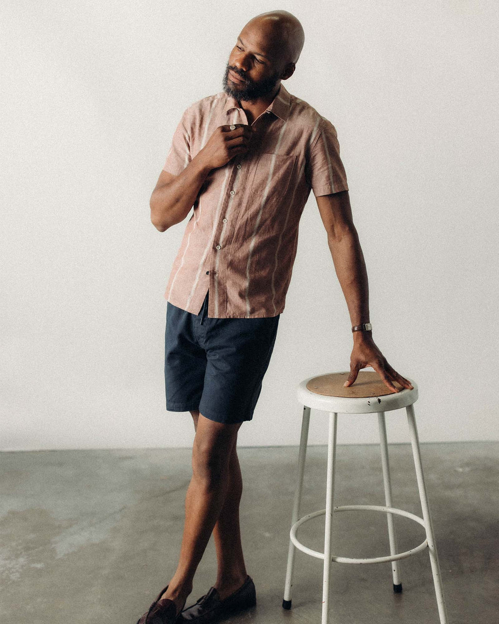 The Hawthorne Shirt in Dried Fig Stripe
