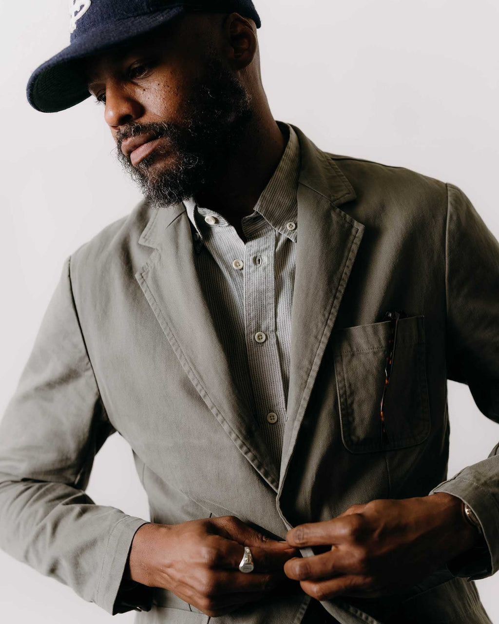 The Foundation Sportcoat in Organic Smoked Olive Twill