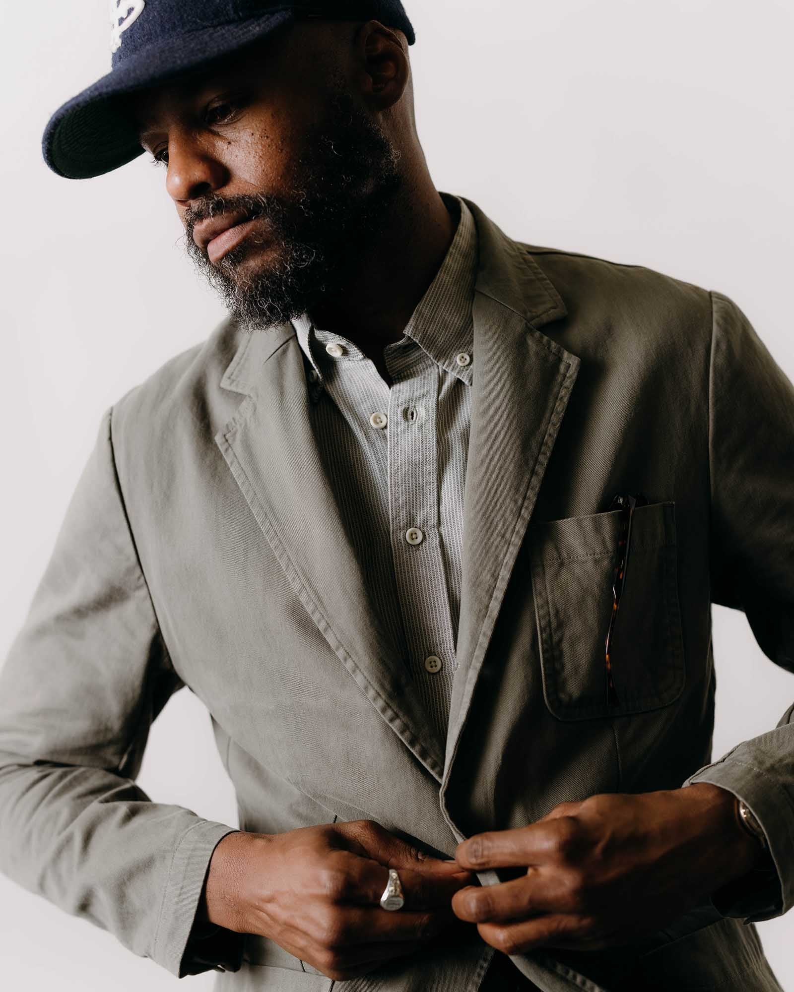 The Foundation Sportcoat in Organic Smoked Olive Twill