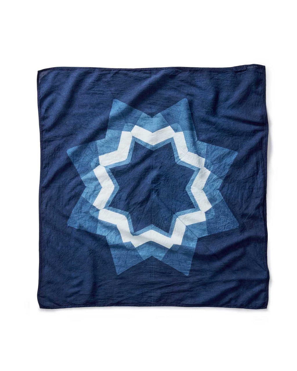 The Hand Dyed Bandana in Indigo Star