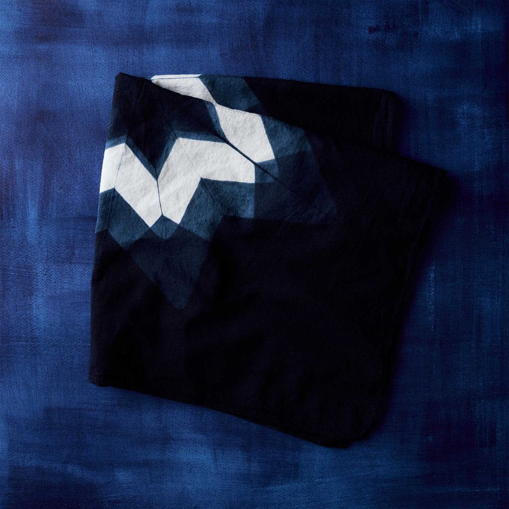 The Hand Dyed Bandana in Indigo Star