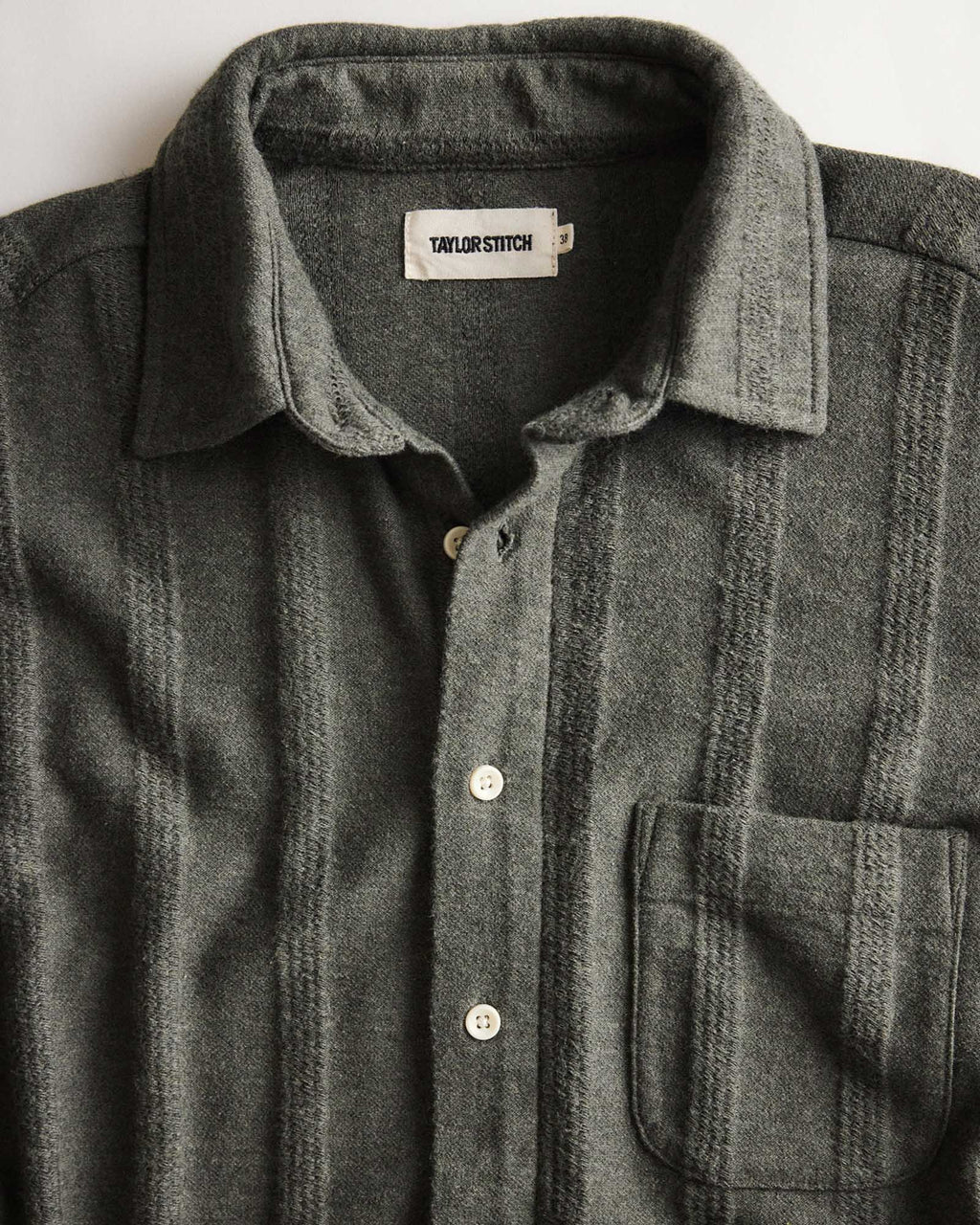 The Short Sleeve California in Heather Olive Pointelle Stripe