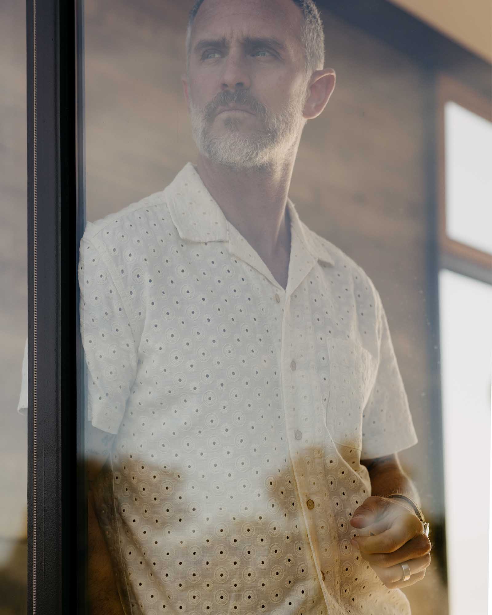 The Hawthorne Shirt in Vintage White Embroidered Eyelet
