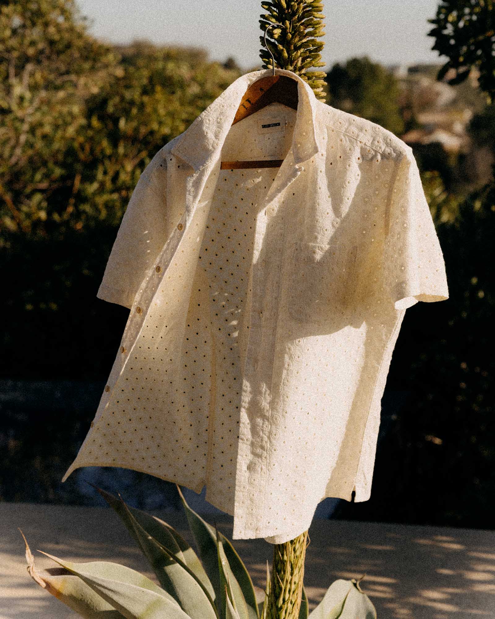 The Hawthorne Shirt in Vintage White Embroidered Eyelet