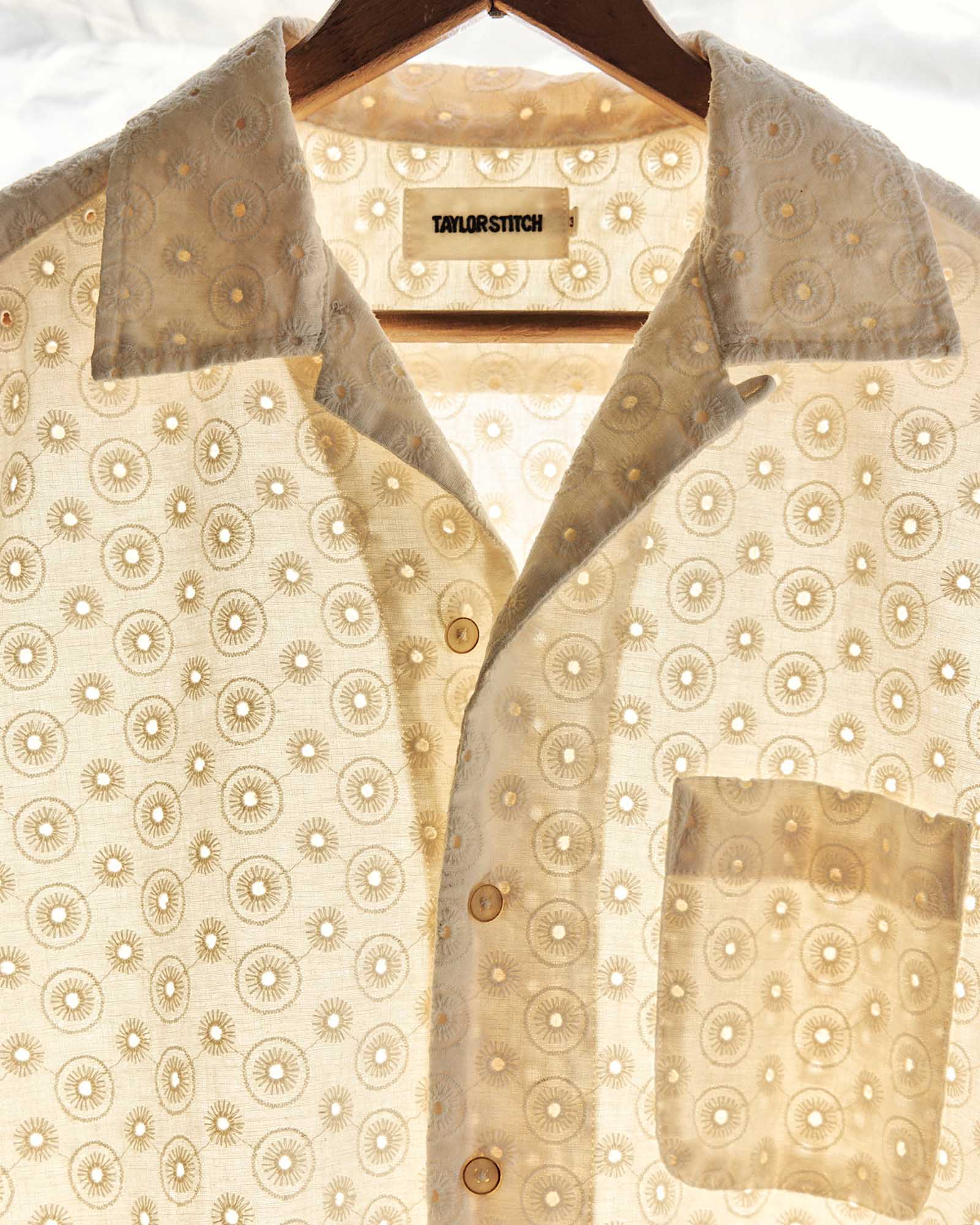 The Hawthorne Shirt in Vintage White Embroidered Eyelet