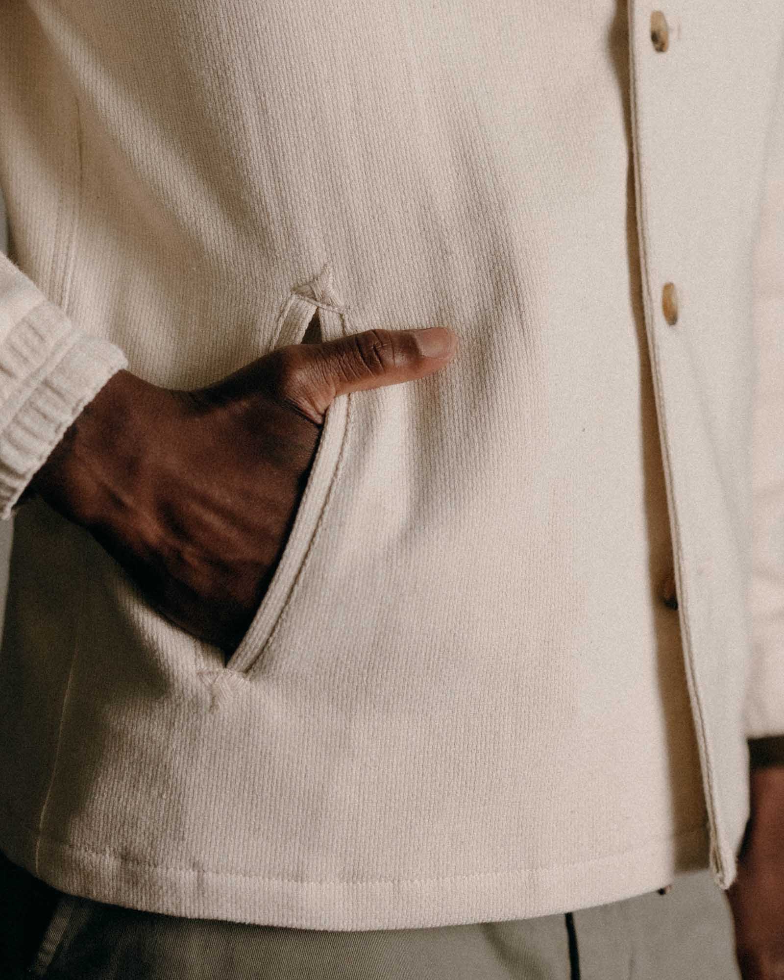 The Crew Jacket in Seeded Natural Sashiko