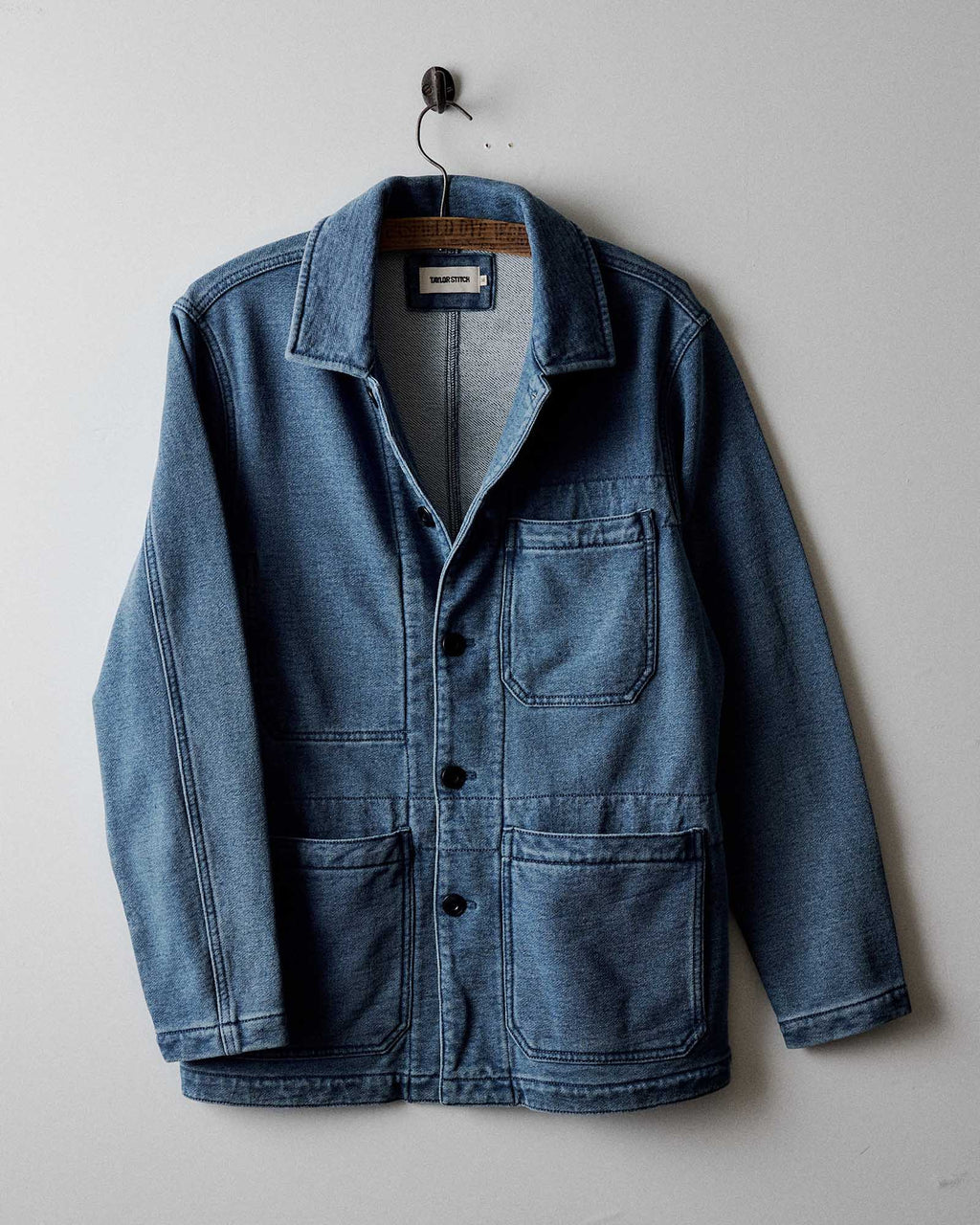 The Primer Jacket in Washed Indigo Terry