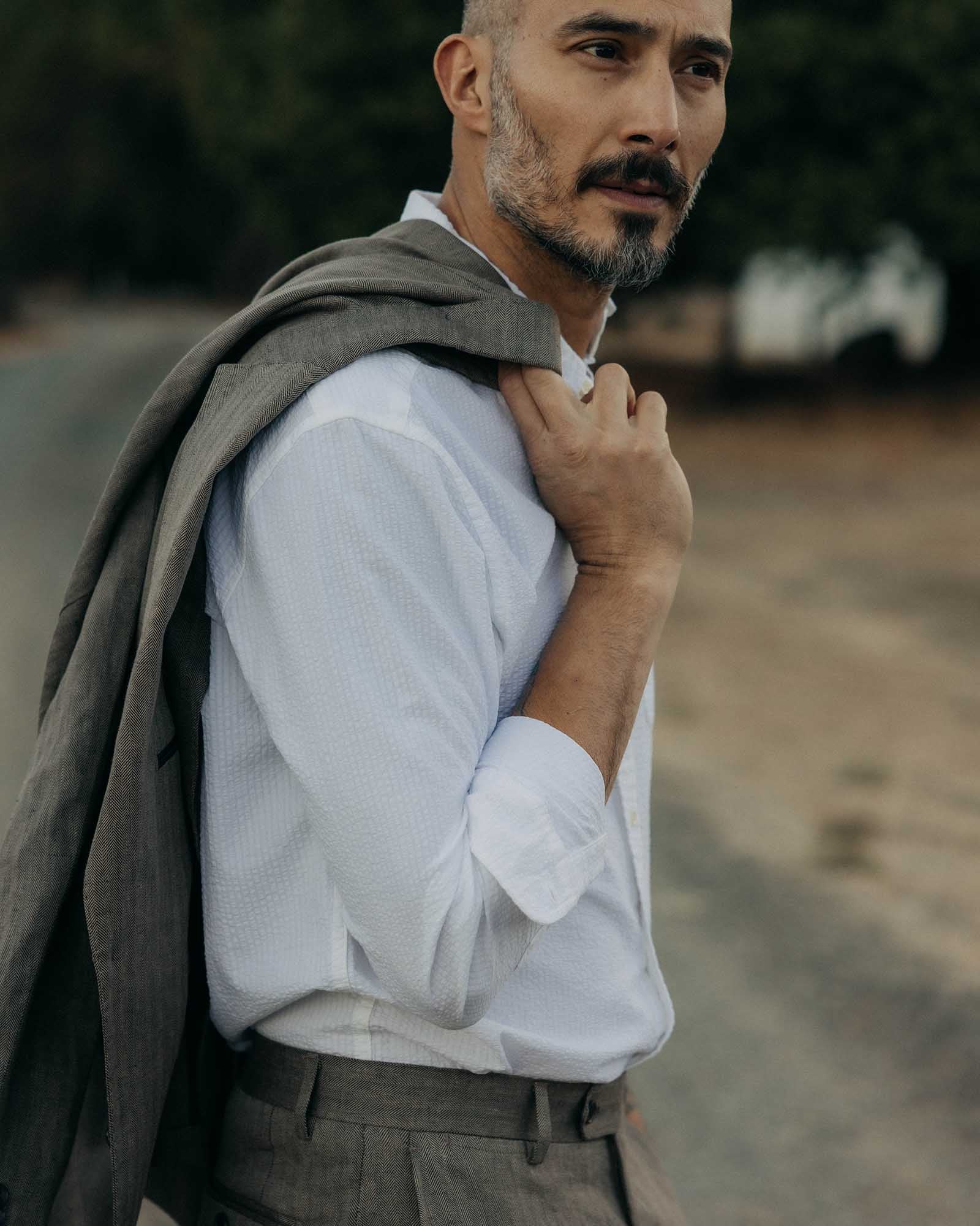 The Stevens Sportcoat in Coffee Linen Herringbone