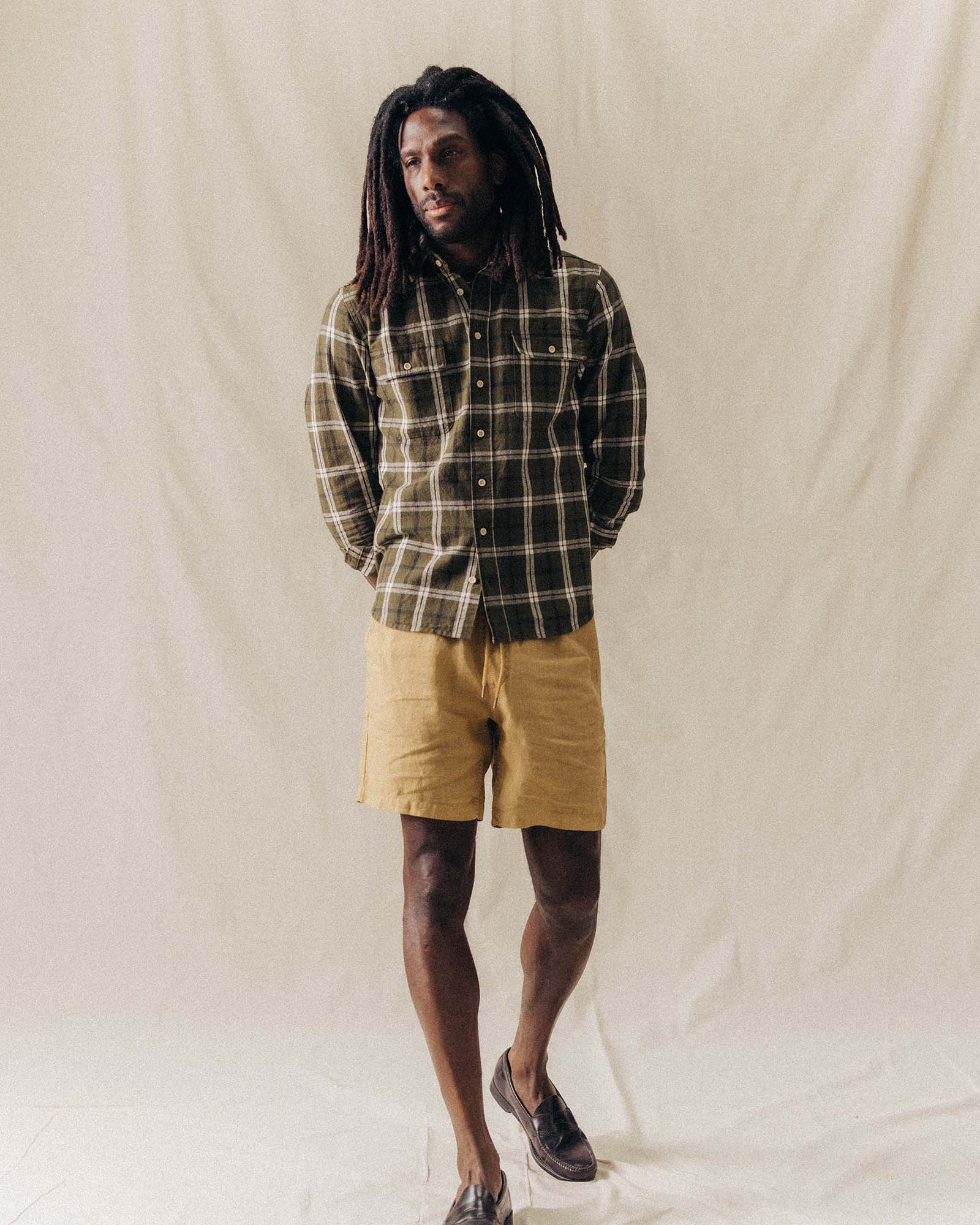 The Craftsman Shirt in Canteen Plaid Linen