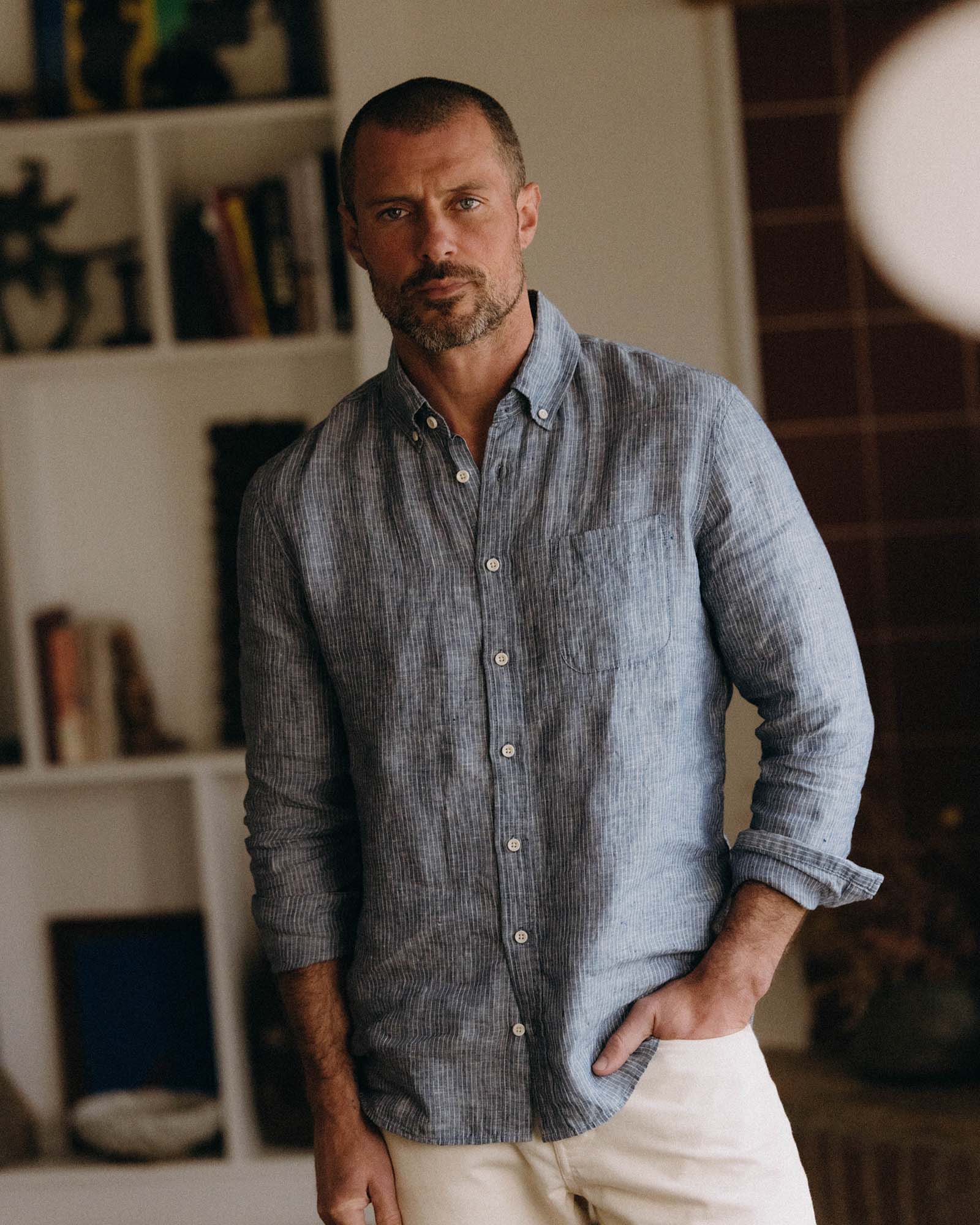 The Jack in Sky Stripe Linen